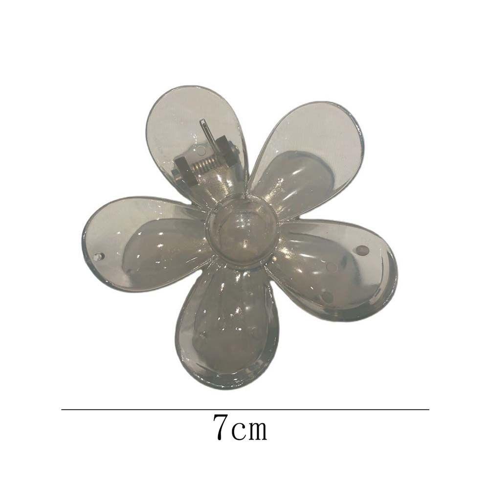 Kẹp Tóc Nhựa Acrylic Hình Hoa Màu Xám / Xanh Lá Trong Suốt Dễ Thương Cho Nữ