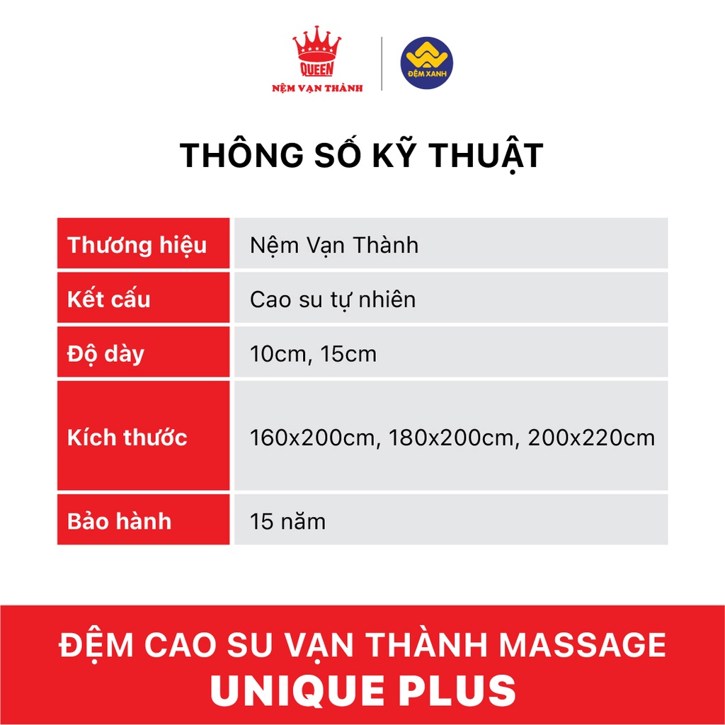 Đệm cao su Vạn Thành Massage Unique Plus