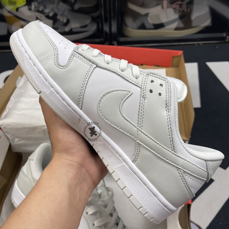 Giày sneaker SB Dunk Low White , Giày sb dunk full trắng Bản đẹp - Fullbox kèm dây phụ | Bearne Shoe