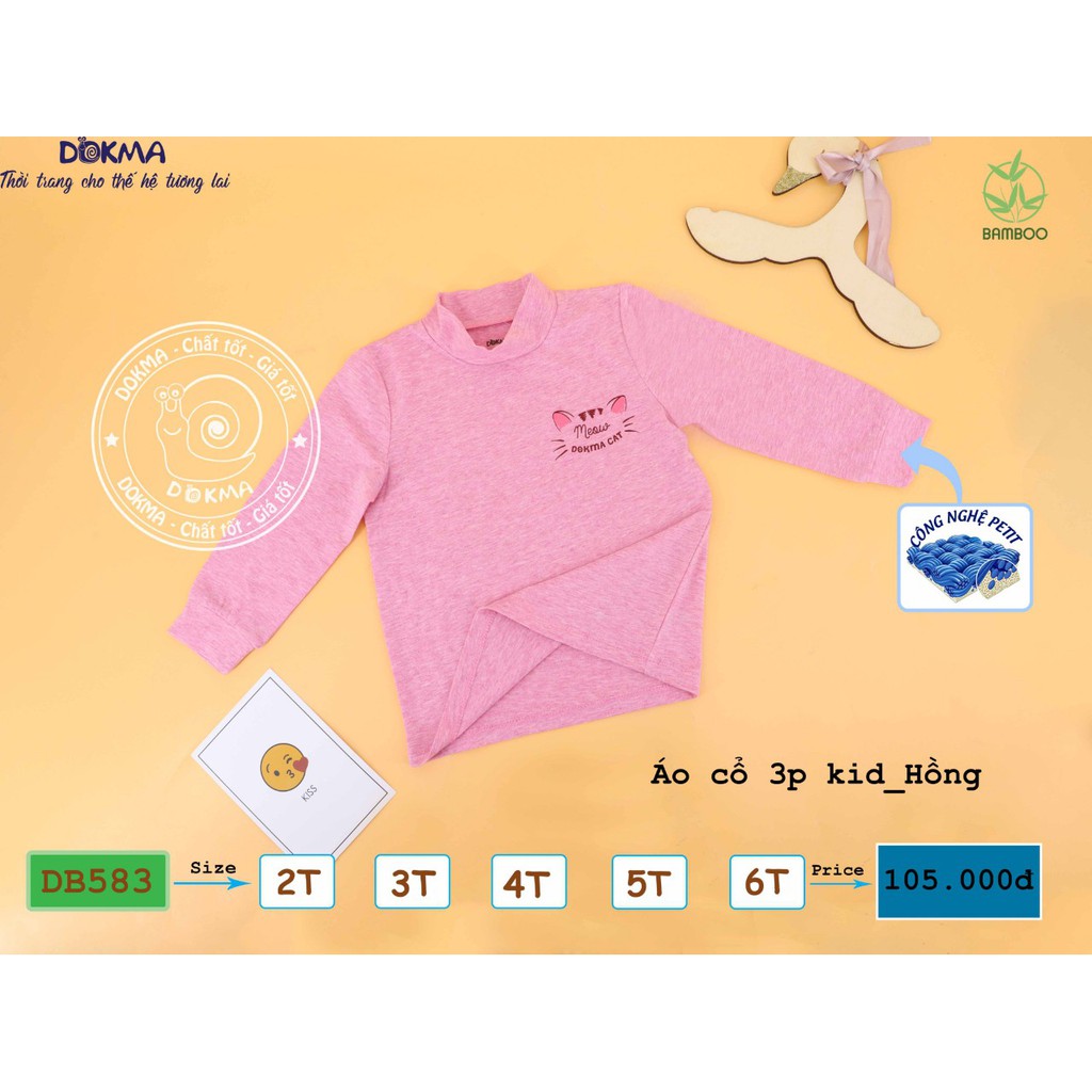 Dokma_ Áo giữ nhiệt cổ 3cm sợi tre siêu mềm bé trai, bé gái
