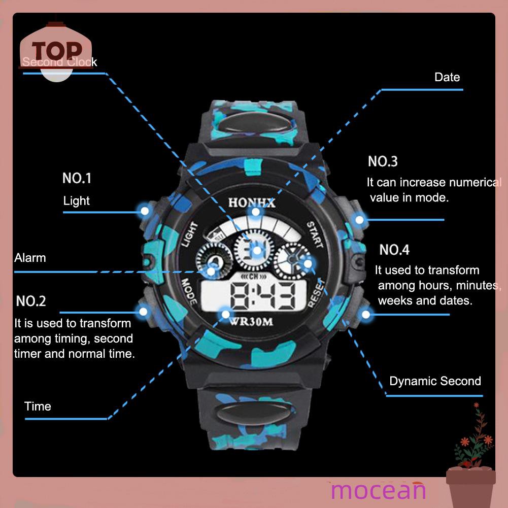 Đồng Hồ Điện Tử Đa Năng Chống Thấm Nước Cho Bé Trai