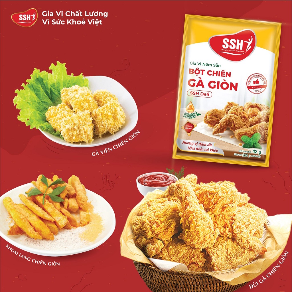 Gia vị nêm sẵn bột chiên gà giòn SSH Deli - Hàng chính hãng