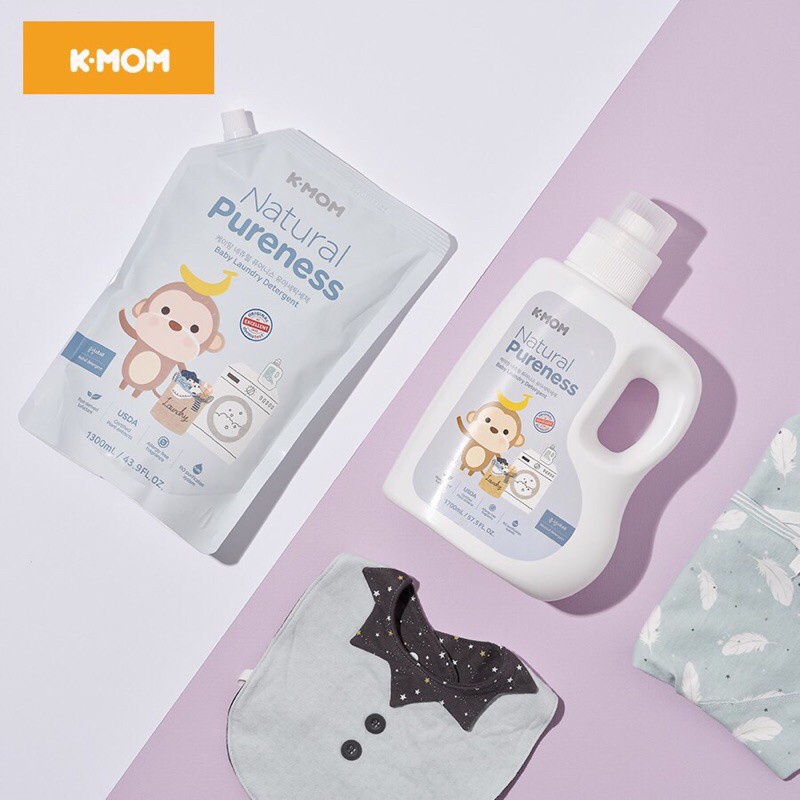 Nước giặt đồ cho bé K-Mom Hàn Quốc (1300ml) Nước giặt quần áo cho bé Kmom