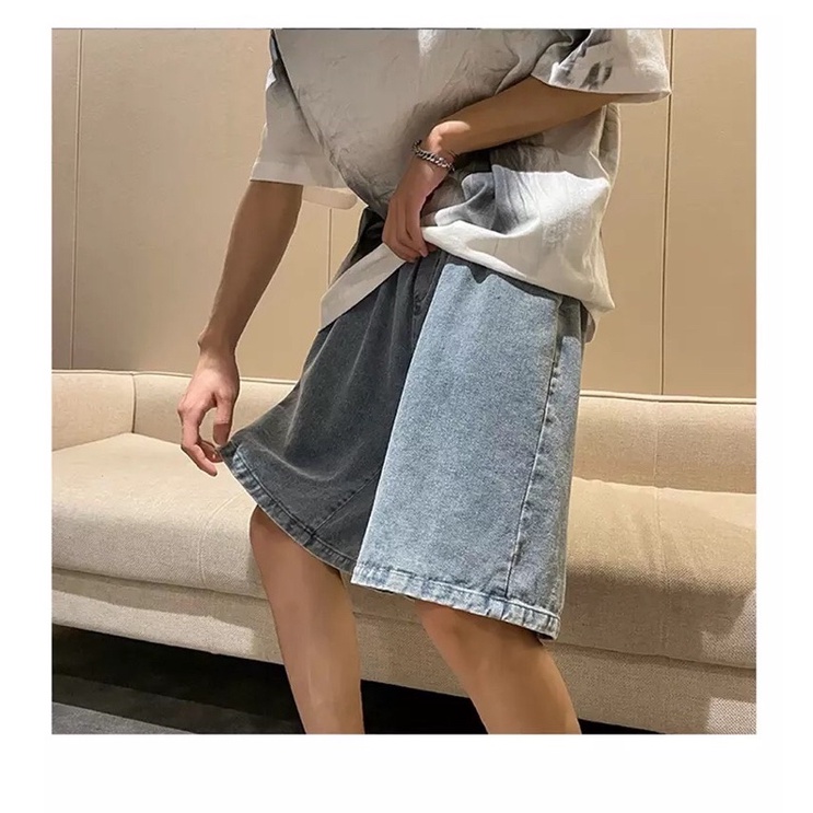 Quần Short Jean Unisex Thời Trang quần ống suông from rộng - QSJ 07 Quần nam nữ phong cách trẻ trung năng động