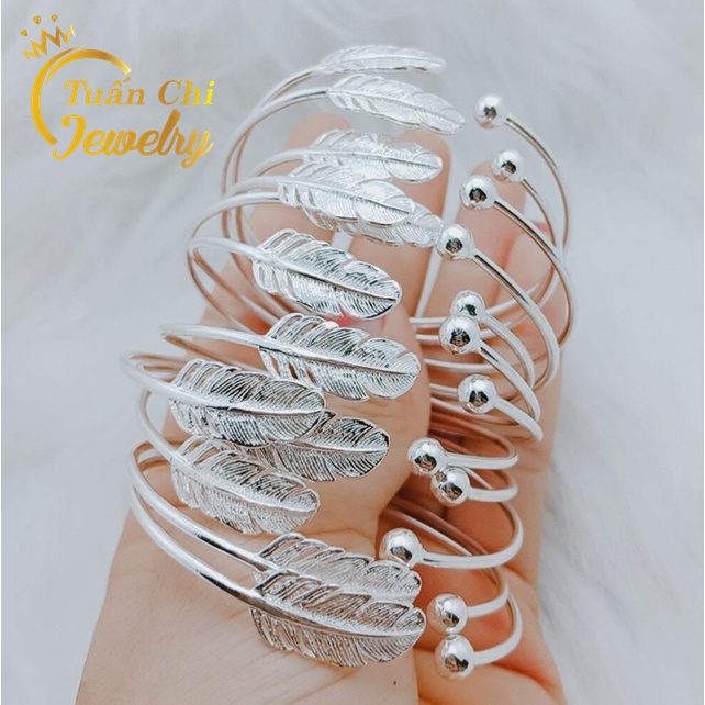 Vòng Tay Nữ ⚡BẠC ĐẸP⚡ Lắc Tay Bạc Nữ Hình Lông Vũ Nhẹ Nhàng, Nữ Tính