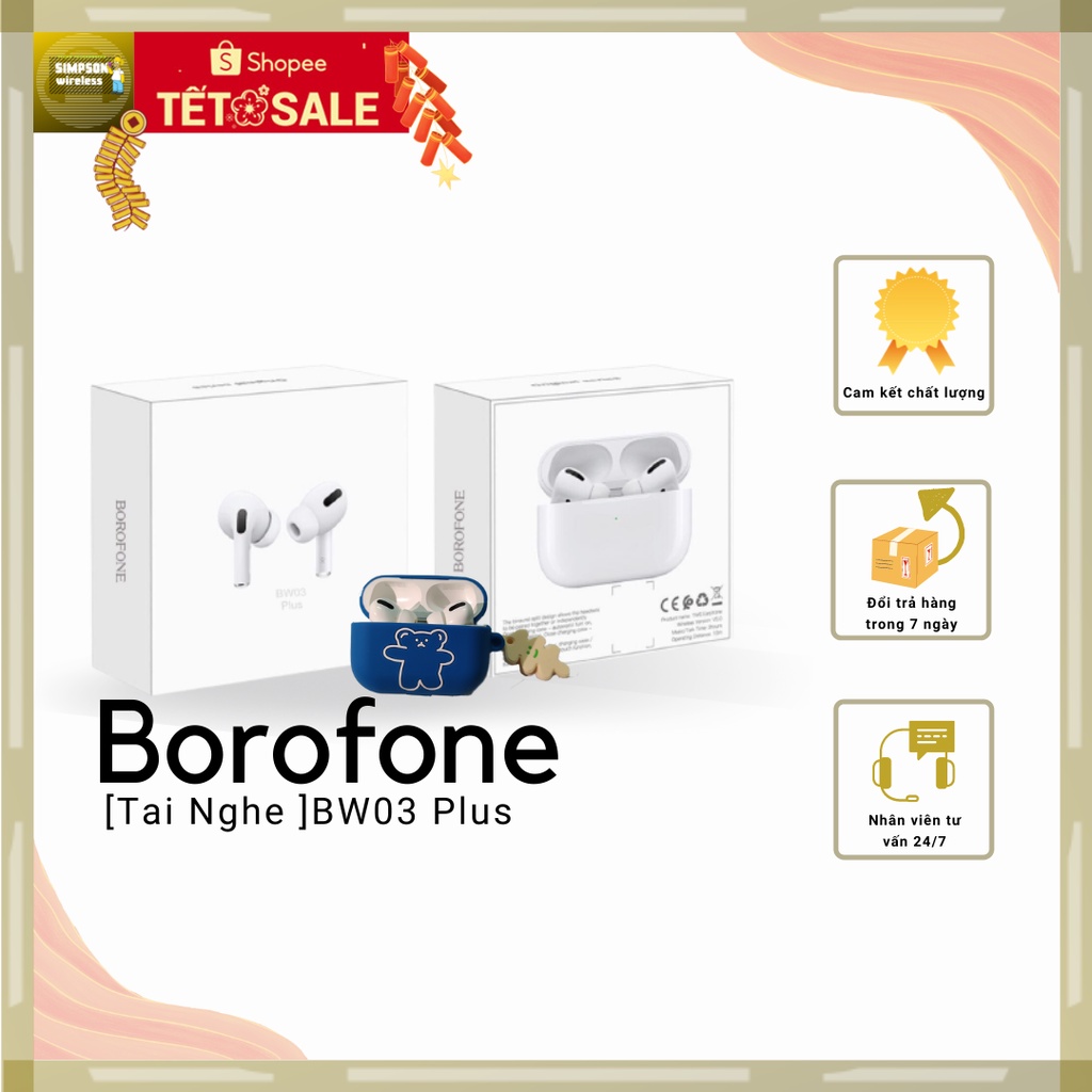 Tai nghe Bluetooth True Wireless Borofone BW03 - Có cửa sổ Pop-up,định vị tai nghe.