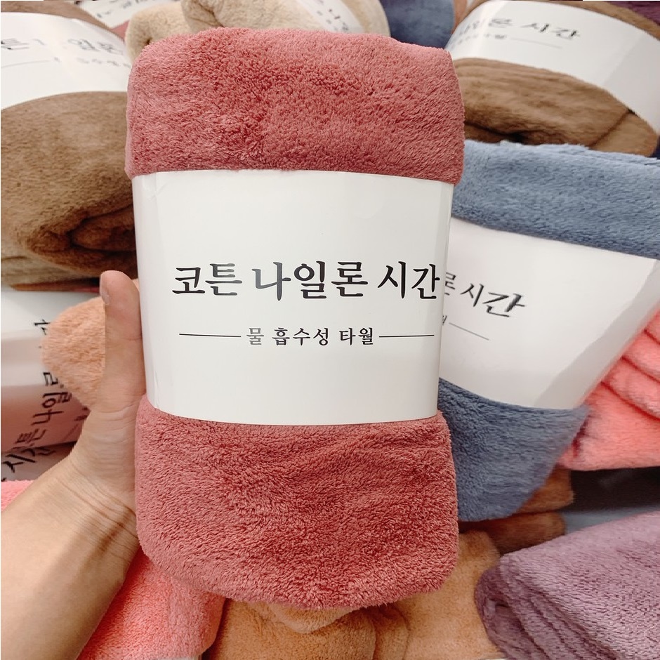 Khăn Tắm Lông Cừu Xuất Hàn Bông Dày Siêu Mịn 70x140cm