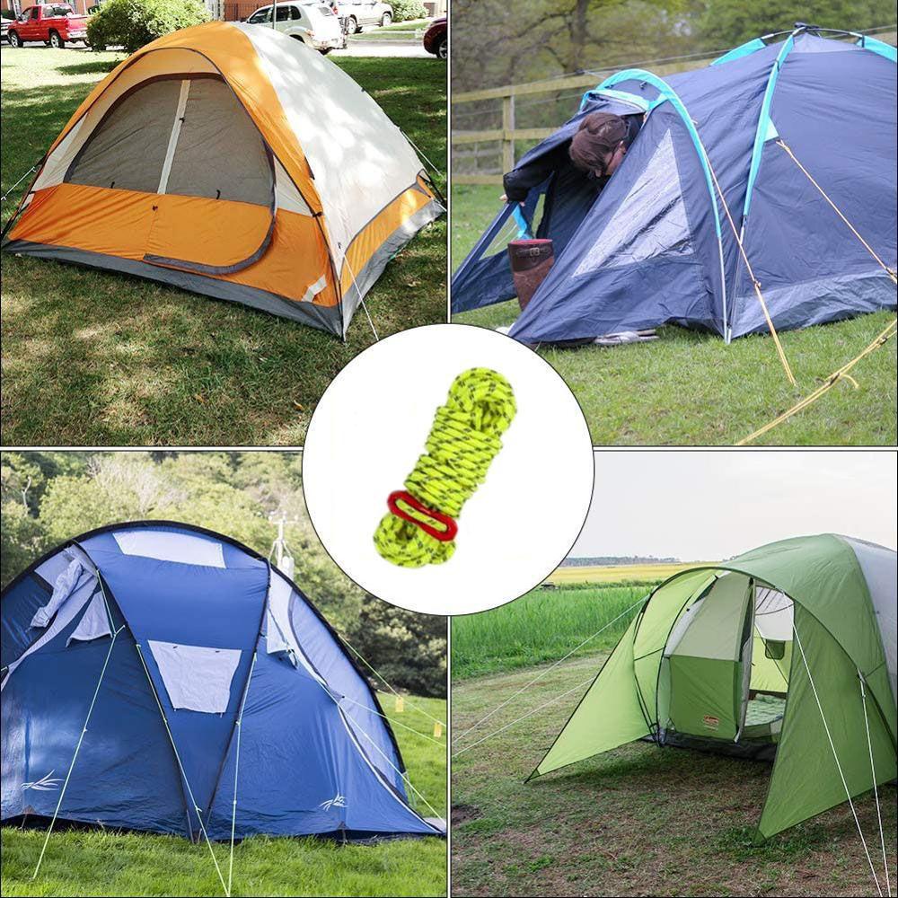 Dây Thừng Cắm Trại Phản Quang 4mm Kèm Móc Tùy Chỉnh Tiện Dụng Cho Hoạt Động Ngoài Trời