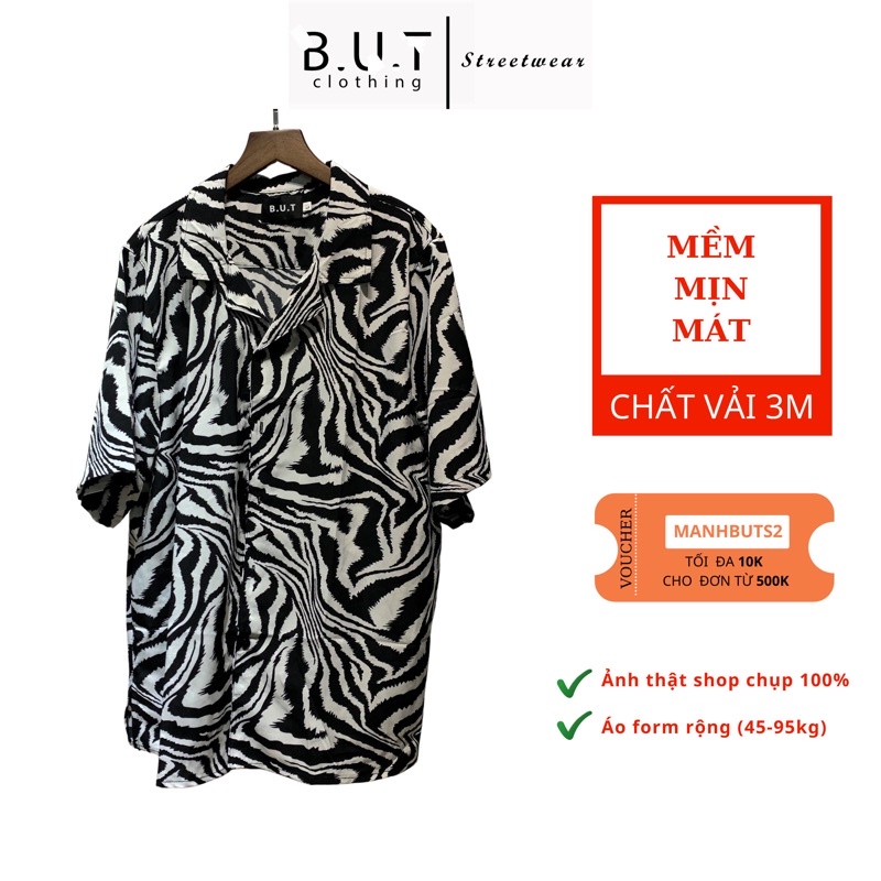 Áo sơ mi họa tiết ngắn tay VẰN NGỰA trơn mềm dành cho nam nữ | BUTCLOTHING