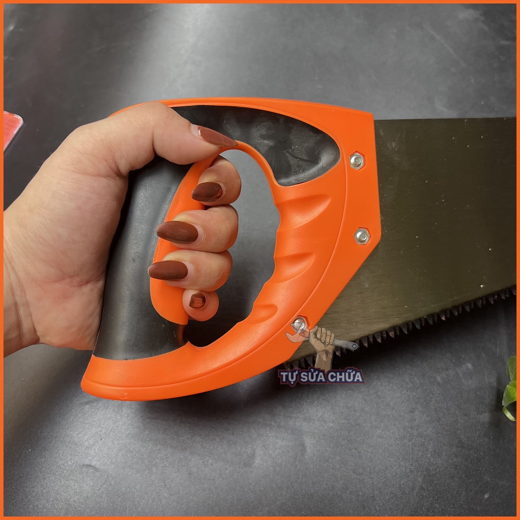 Cưa gỗ cầm tay sắc bén chống trơn trượt 400mm chính hãng Asaki AK-8658 có tích hợp thước chuyên cưa gỗ, ống nhựa, ván ép
