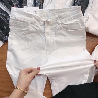 Quần Jean cạp cao 2 màu đen, trắng
