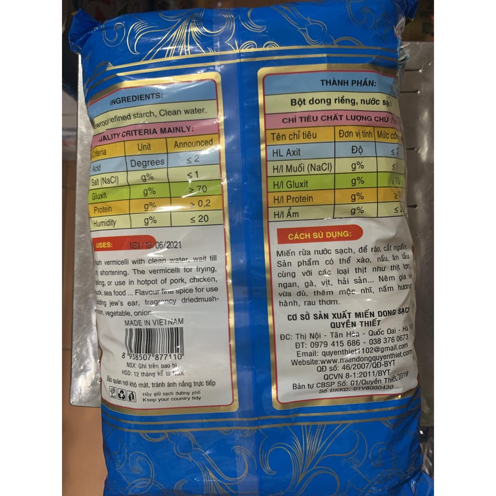 ĐẶC SẢN MIẾN DONG LÀNG SO QUYỀN THIẾT 450G