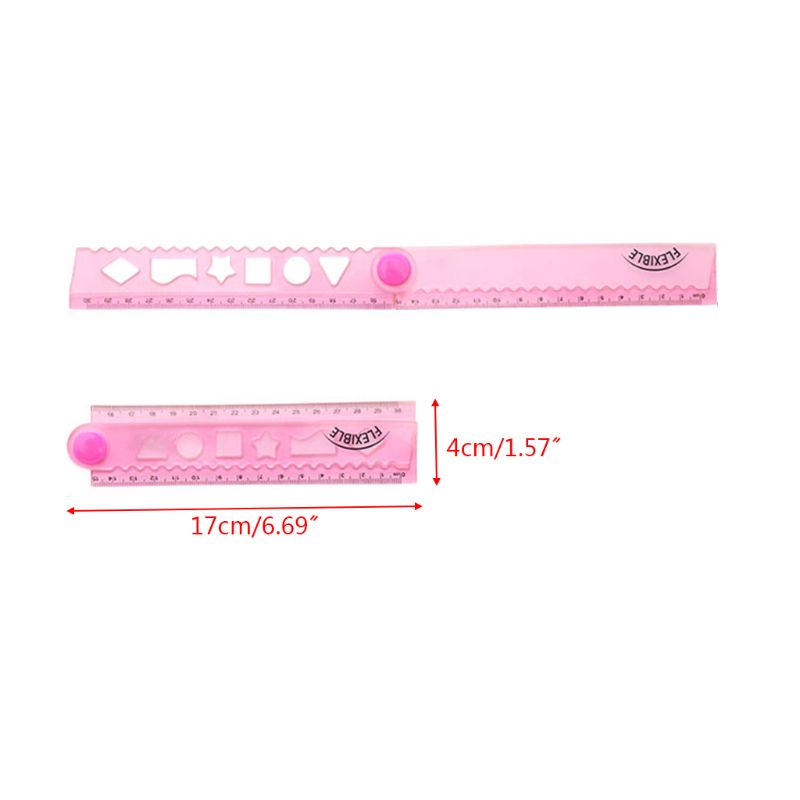 Thước Nhựa Vẽ Tranh Đa Năng Gấp Gọn Linh Hoạt Kiểu Hàn Quốc 30cm