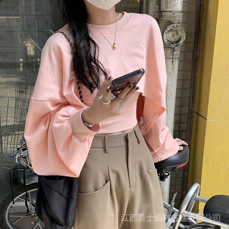 Set áo Sweater tay dài dáng ngắn và áo hai dây thiết kế mới thời trang dành cho mùa thu