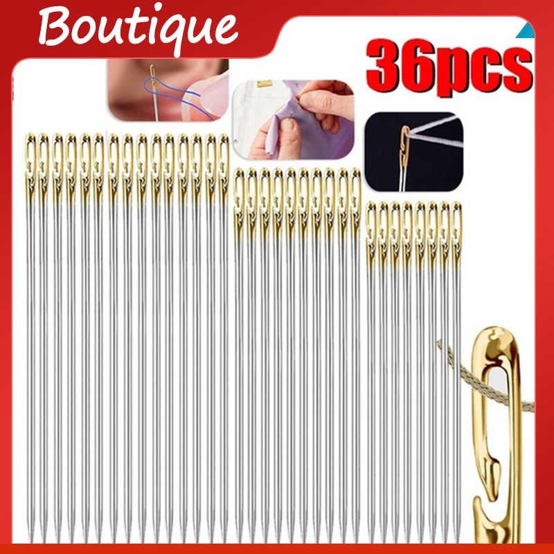 Set 12/24/36 Kim Thêu Tay Bằng Thép Không Gỉ Tiện Lợi Dễ Sử Dụng