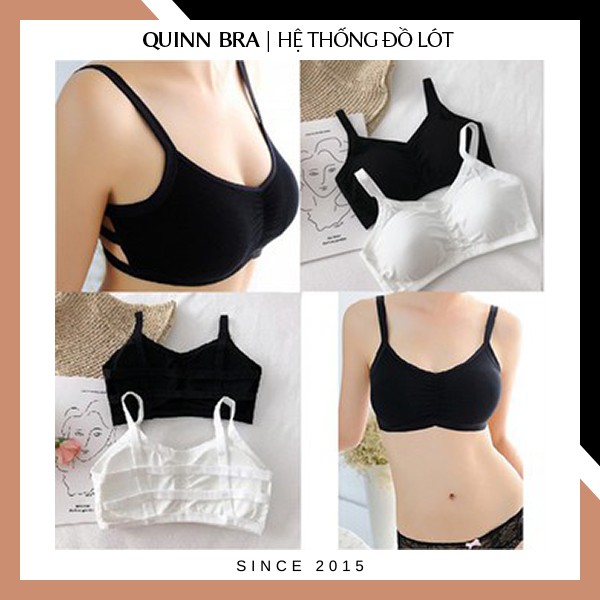 Áo Lót Lá 3 Dây không gọng học sinh cotton cao cấp kèm đệm mút QUINN BRA AB090 - Áo ngực Bra Thái đẹp hai dây nhiều màu