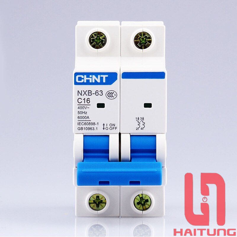 CB CHINT 2PHA NXB-63 6A/10A/16A/20A/25A/32A/40A/50A/63A. Aptomat 220V Bảo Vệ Quá Tải Và Ngắn Mạch