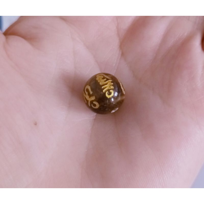 Viên đá thanh tẩy khắc chú Ommani dùng thanh tẩy bài, handmade, DIY, sưu tầm