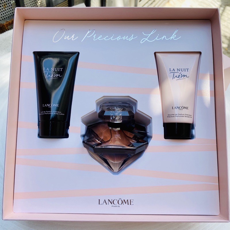 Set Nước hoa Nữ LANCOME Tresor La Nuit EDP 50ml kèm sữa tắm & lotion Sang trọng, quyến rũ