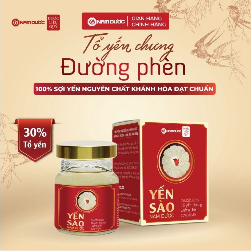 Combo 10 lọ yến sào Nam Dược tổ yến chưng đường phèn