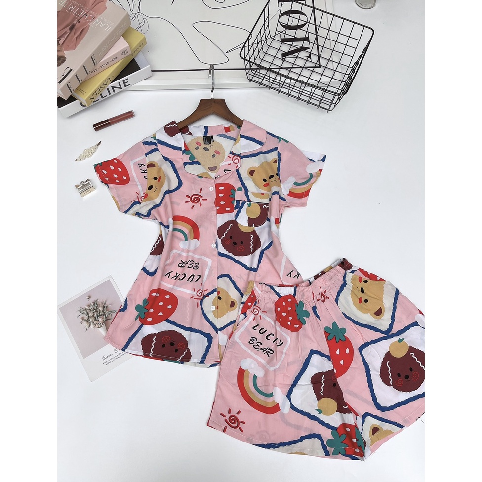 Pijama đùi chất tole lanh hàng VNXK