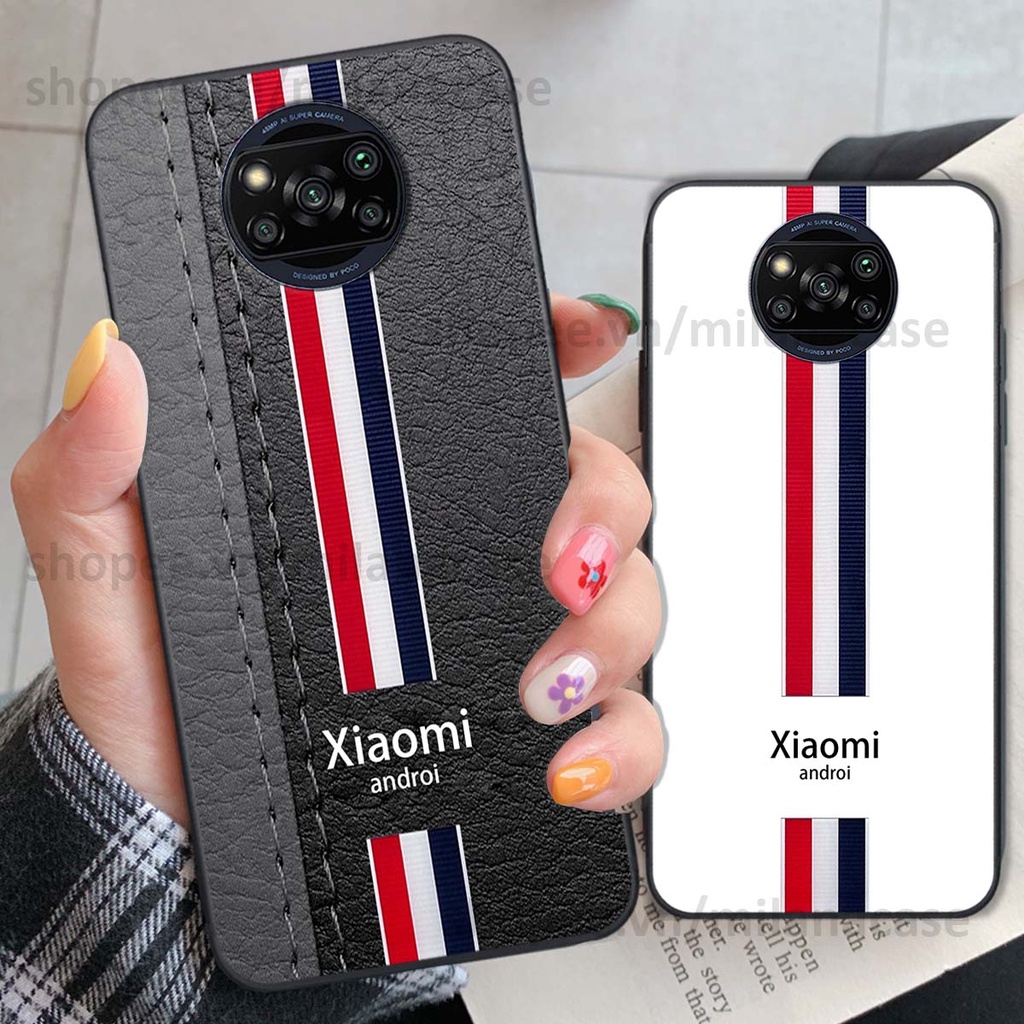 Ốp Xiaomi Poco X3 / Poco X3 Pro in giả da phong cách thể thao, cá tính, thời trang