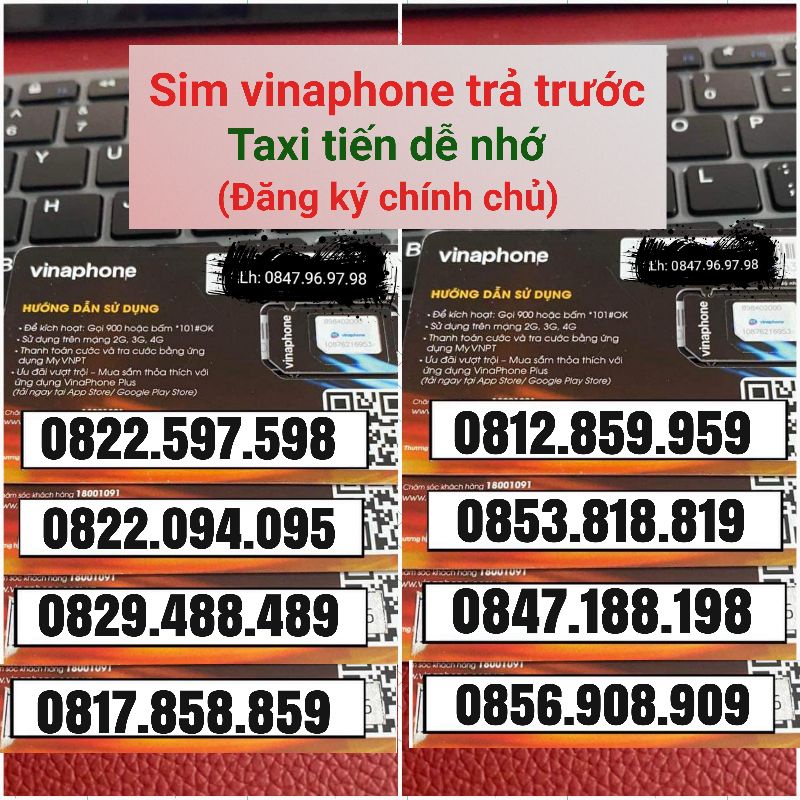 Sim Vinaphone Số Đẹp (taxi tiến) - Đăng ký chính chủ
