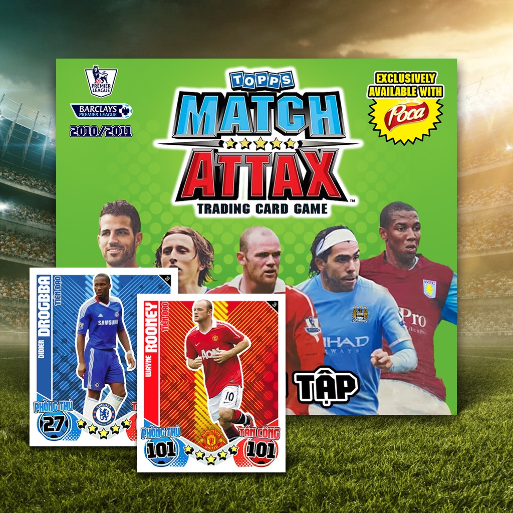 Bộ Sưu Tập 54 Thẻ Cầu Thủ In Album Match Attax 2010-11