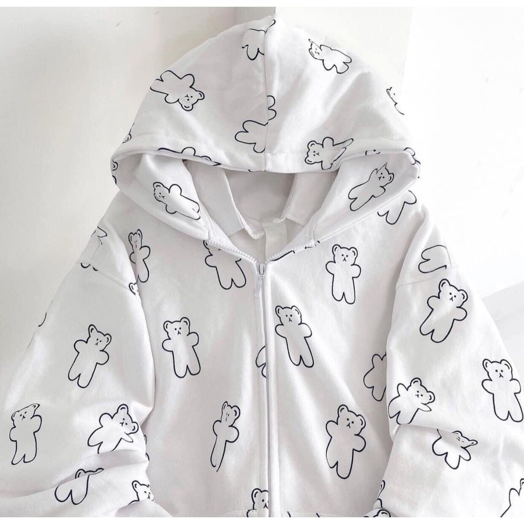 🌸Áo khoác nỉ in hình gấu nữ - Áo Sweater dáng rộng Ulzzang Hàn Quốc🌸 | BigBuy360 - bigbuy360.vn