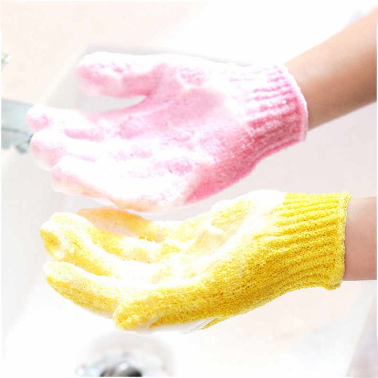 Găng Tay Tắm Tẩy Tế Bào Chết Chống Trượt Hỗ Trợ Làm Sạch, Sáng Mịn Da Body Scrubber Glove (Màu Ngẫu Nhiên)