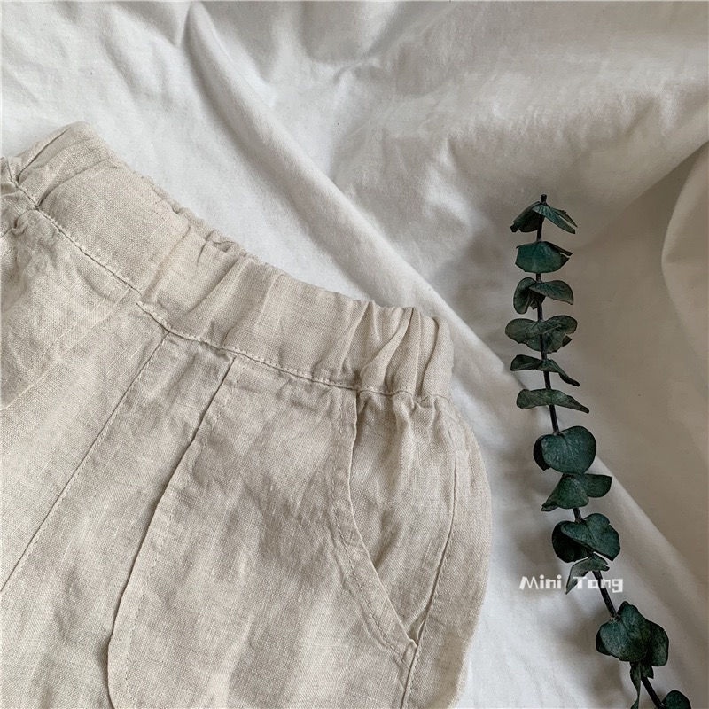 [Babycat] Hàng Có Sẵn Quần Short Vải Cotton Lanh Phong Cách Mori Nhật Bản Hàn Quốc Nhật Bản / Hàn Quốc Mùa Hè 2022 Dễ Phối Đồ Mới Cho Nam Và Nữ