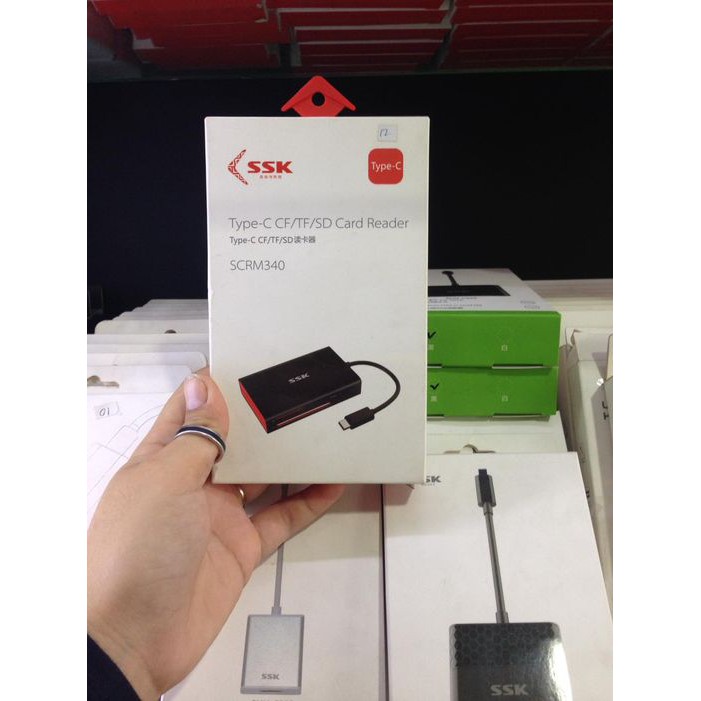 Đầu đọc thẻ cổng type c CF/TF/SD Card Reader SSK SCRM 340