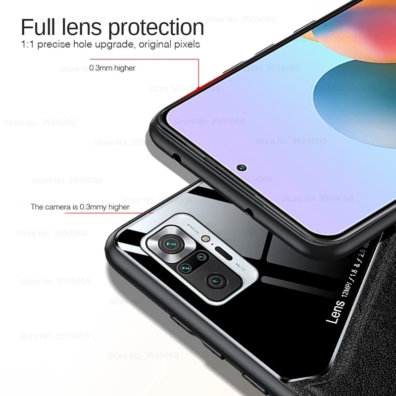 Ốp Điện Thoại Da Viền Silicon Dẻo Siêu Mỏng Từ Tính Sang Trọng Cho Redmi Note 10 5G Redmi Note 10 Pro