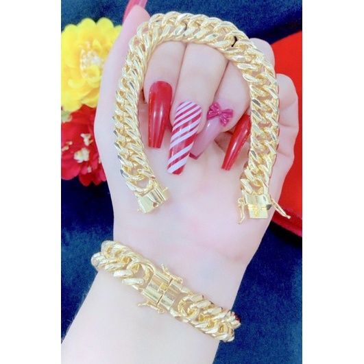 Lắc tay nam lẫn nữ kiểu xích dát vàng 18 cao cấp mẫu mới về
