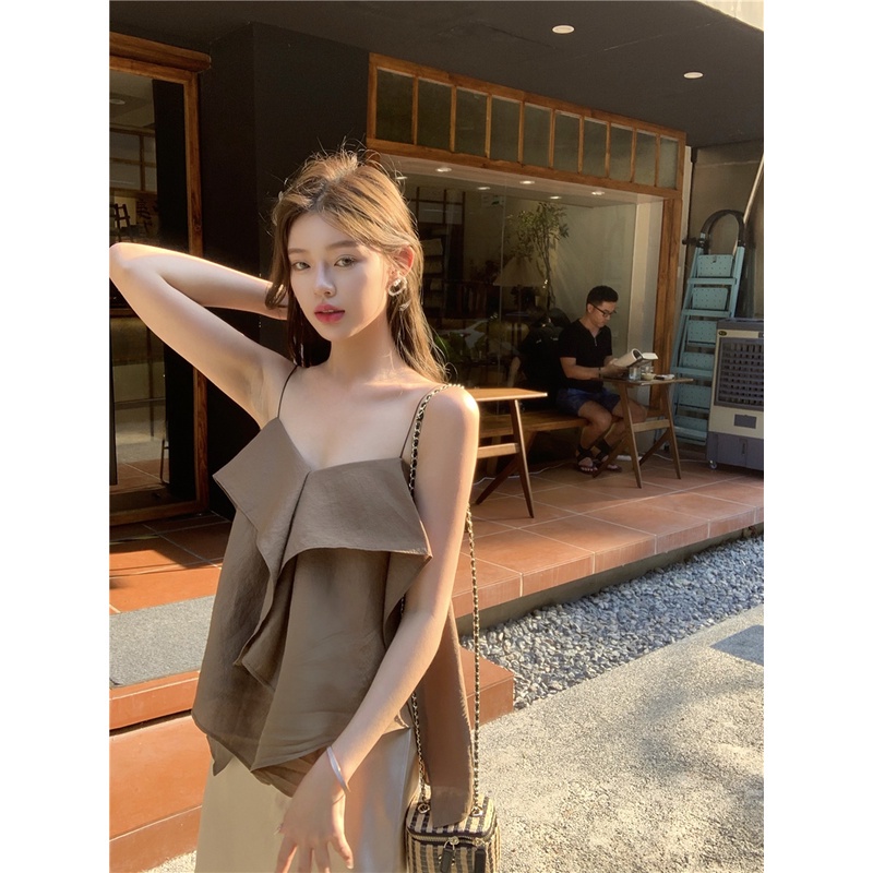 COZOK Áo Hai Dây Mỏng Dáng Ngắn Thời Trang Mùa Hè Cho Nữ