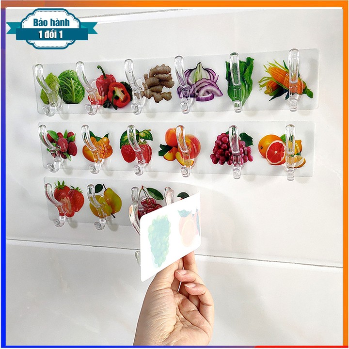 Móc dán tường treo đồ hình hoa quả