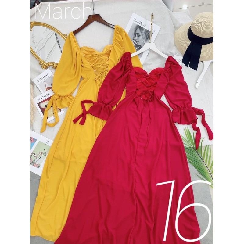 Đầm maxi đi biển , Đầm maxi xoè lưng cột dây đan chéo | BigBuy360 - bigbuy360.vn