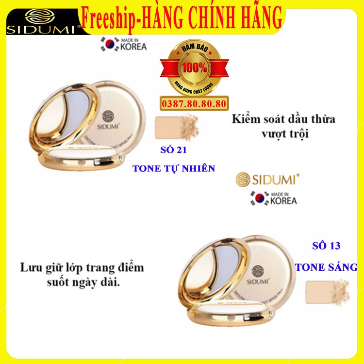 [ Freeship-AUTHENTIC ] Phấn phủ kiềm dầu nâng tone siêu mịn chính hãng Sidumi Hàn quốc/ Phan phu dạng nén cho da dầu mụn