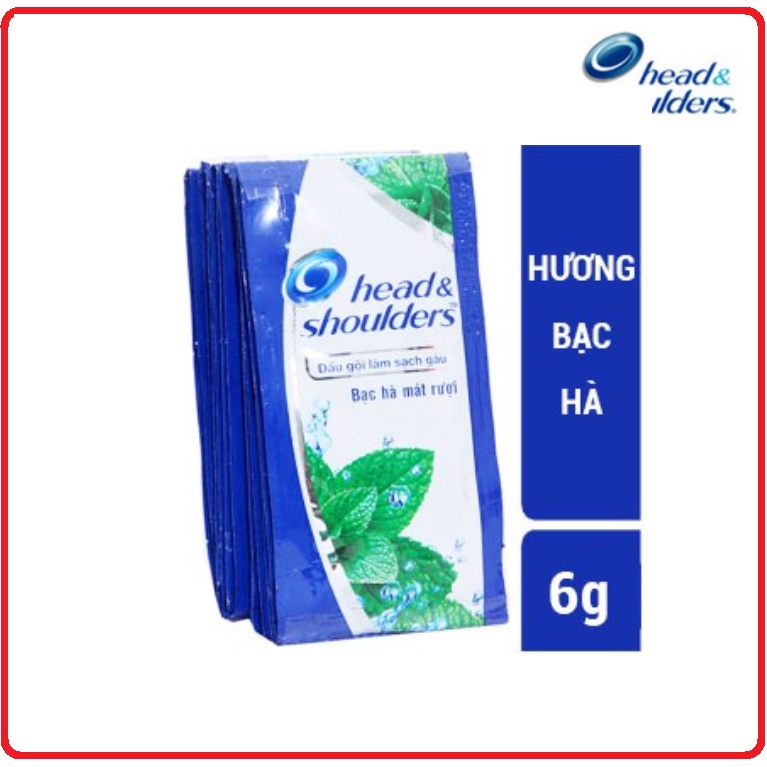 Dầu Gội HEAD &amp; SHOULDERS Bạc Hà Mát Lạnh Dây 6ml x 12 Gói