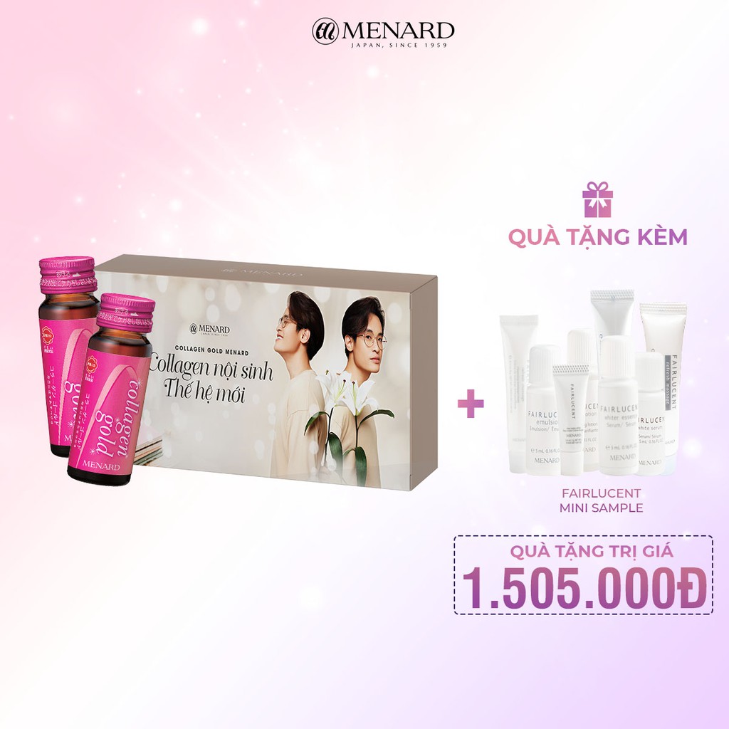 Collagen Gold MENARD 7 chai x 30ml + Tặng bộ dưỡng trắng Fairlucent Trial Kit