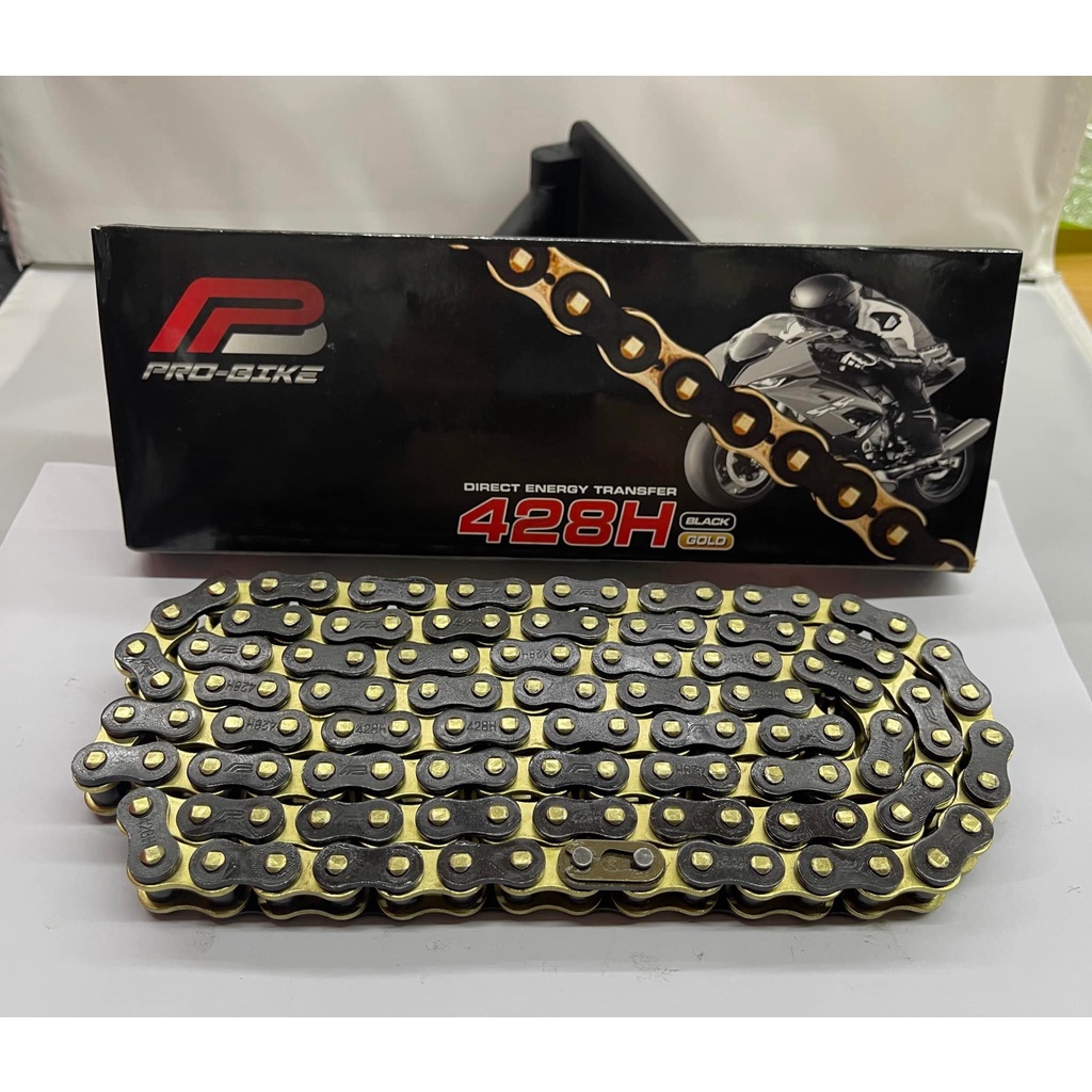 Sên ProBike Vàng, Vàng Đen chính hãng 428 9li 10li 124 mắt , 132 mắt sử dụng mọi loại xe số . DoChoiXeMay