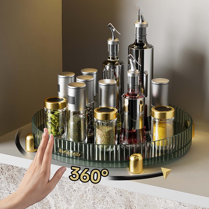 Hộp Đựng Gia Vị Mỹ Phẩm Sức Chứa Lớn Có Thể Xoay Được Tiện Dụng