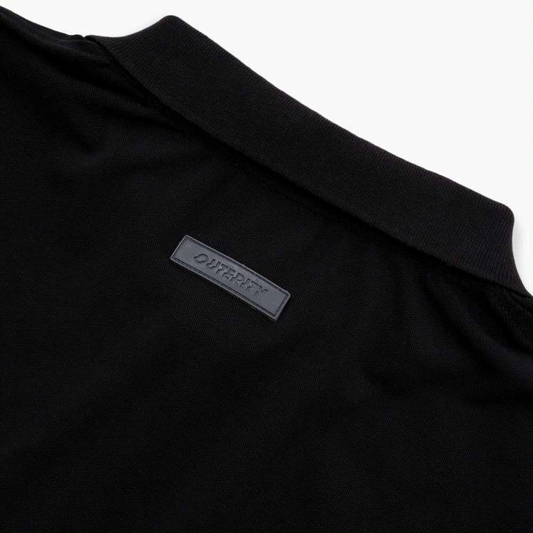 Áo polo nam nữ local brand unisex Outerity Cá Sấu Cross Cut / Đen&amp;Xám / ORT.B 704