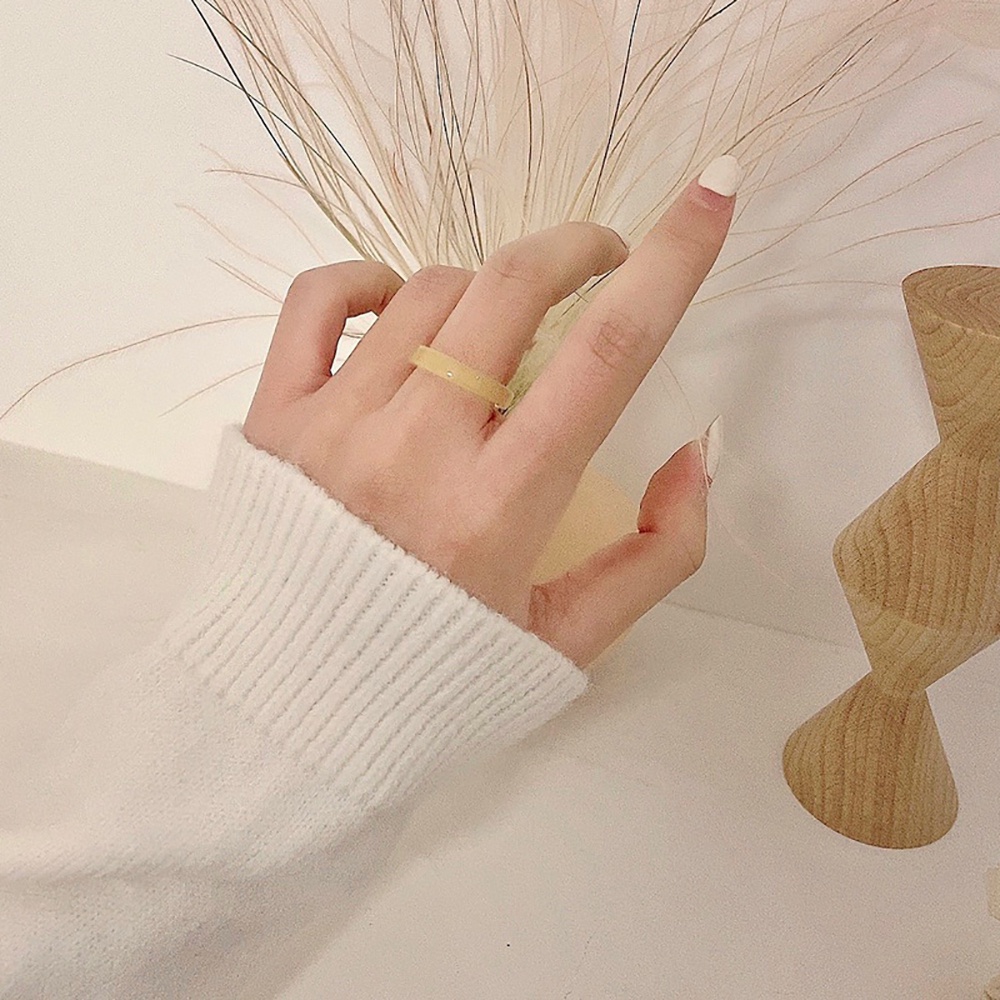 Nhẫn Nhựa Trong Suốt Nhiều Màu Sắc Phong Cách Hàn Quốc Cho Nữ