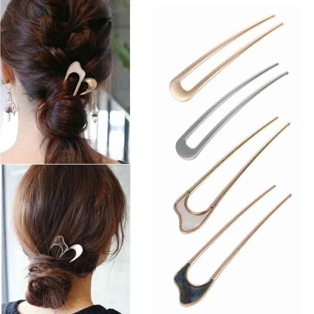 Trâm Cài Tóc Chữ U Bằng Kim Loại Phong Cách Vintage Chăm Sóc Tóc Cho Nữ