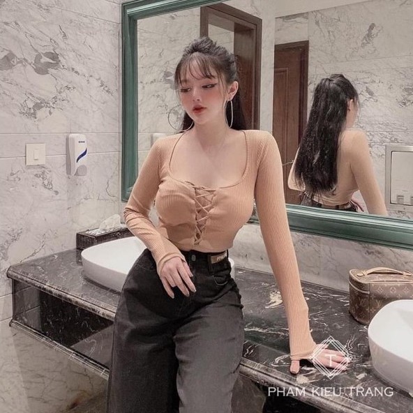 Áo thun tay dài xẻ ngực | BigBuy360 - bigbuy360.vn