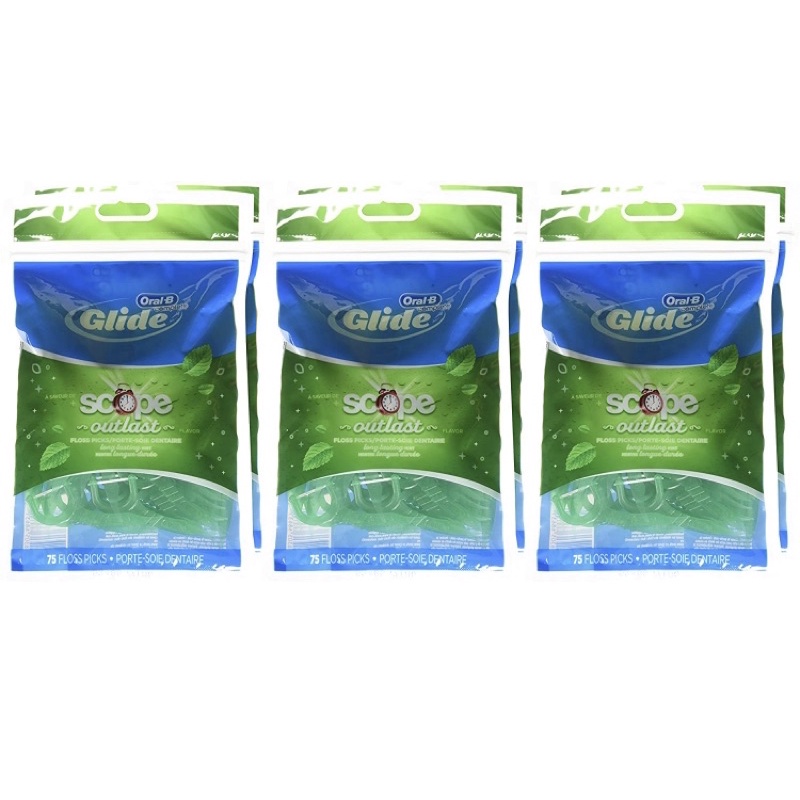 Tăm chỉ nha khoa Oral-B Floss Picks Fresh Mint, hương bạc hà (Gói 75 cây) [Hàng Mỹ]