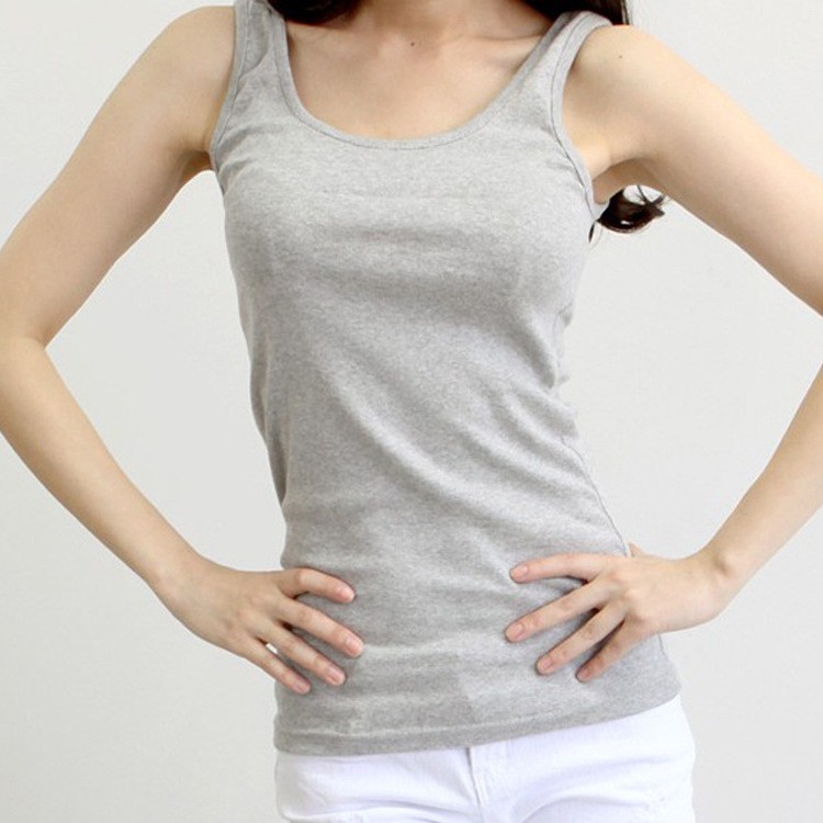 Áo Camisole Không Đường May Dáng Dài Phong Cách Hàn Quốc