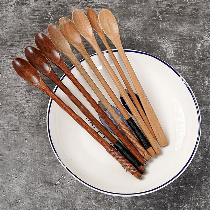 CREATIVE Muỗng Gỗ Kiểu Dáng Đơn Giản Tiện Dụng Tableware Tools