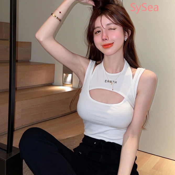 Áo Dệt Kim Hai Dây Lệch Tà Quyến Rũ Thời Trang Hè Cho Nữ